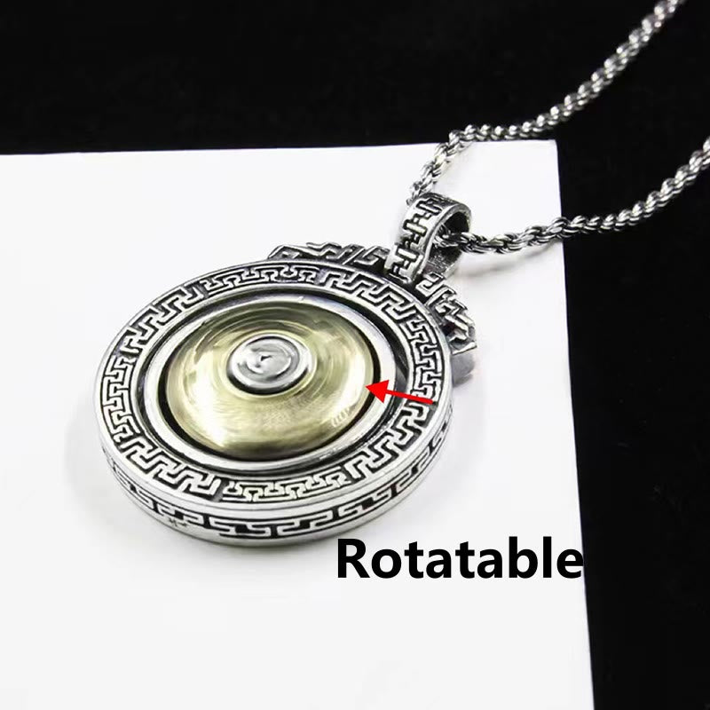 Fortune Jewel Tibetan Om Mani Padme Hum Double Dorje Vajra Rotatable Purity Peace Necklace Pendant