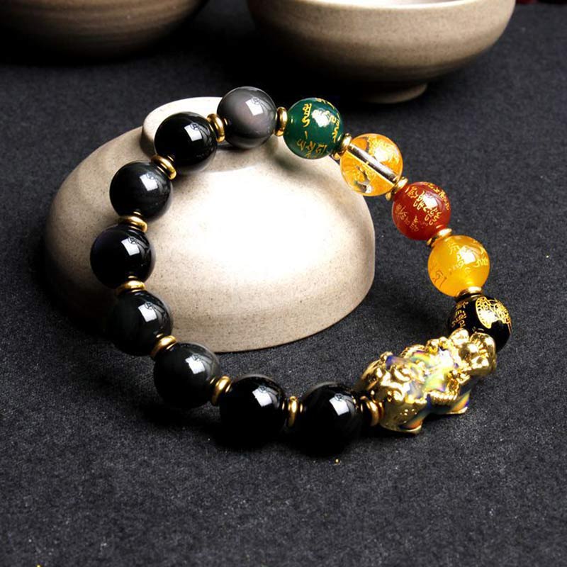 Buddha3bodhi Color-Changing Pixiu Obsidian Wealth Bracelet