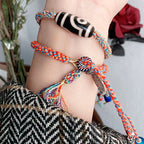 Fortune Jewel Tibetan 925 Sterling Silver Om Mani Padme Hum Handmade Dzi Bead Protection Braid Bracelet