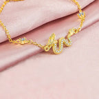 Fortune Jewel 925 Sterling Silver Year Of The Dragon Auspicious Golden Dragon Luck Red Rope Chain Bracelet
