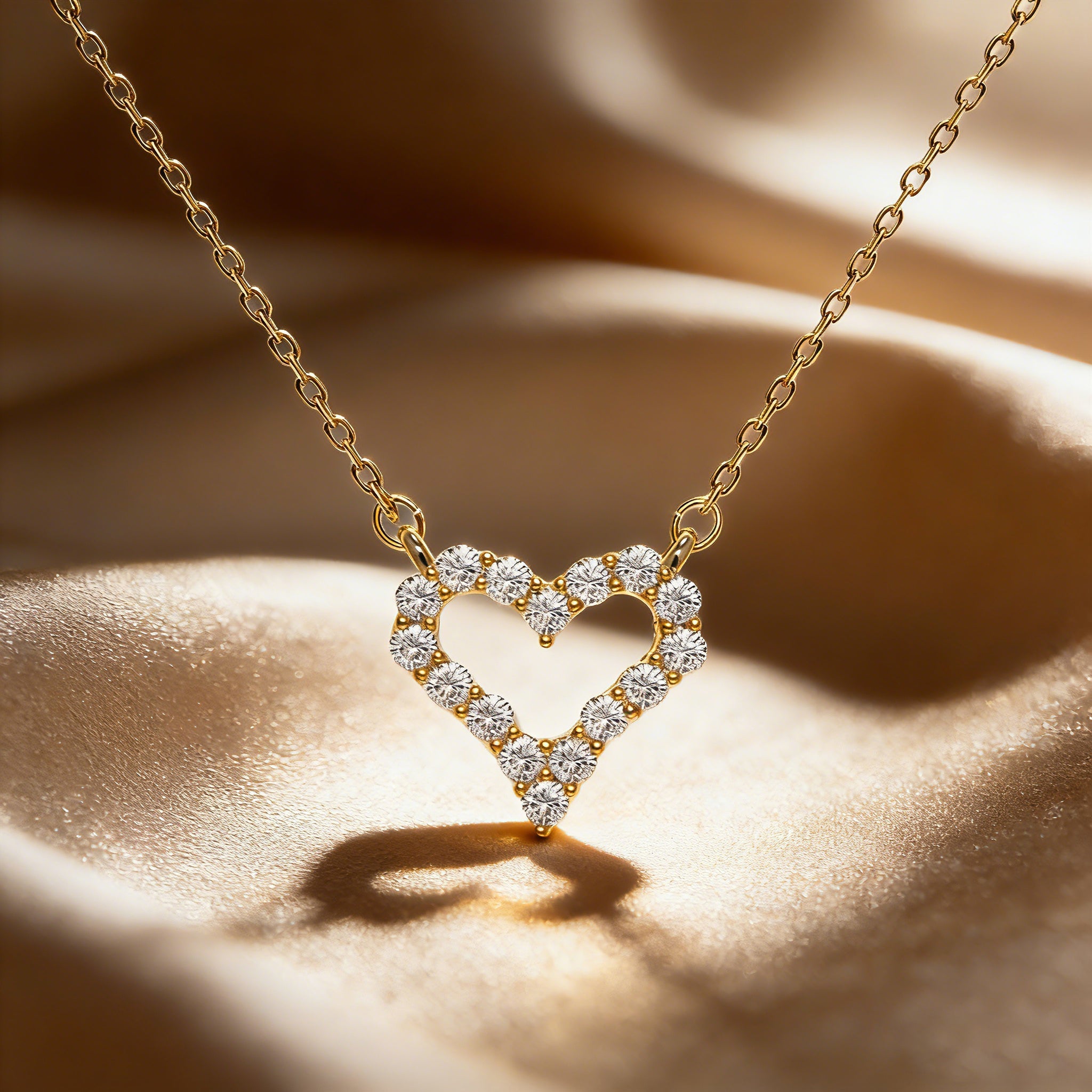 925 Sterling Silver Heart Necklace – White Gold Color Love Heart Collarbone Chain, Gift for Girlfriend & Best Friend