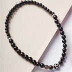 Fortune Jewel Tibet Ebony Wood Dzi Bead Balance Double Wrap Bracelet