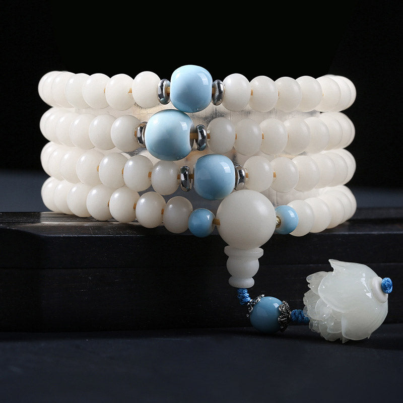Fortune Jewel Bodhi Seed Bead Lotus Blessing Charm Bracelet