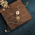 Fortune Jewel White Jade Double Happiness Fortune Bracelet