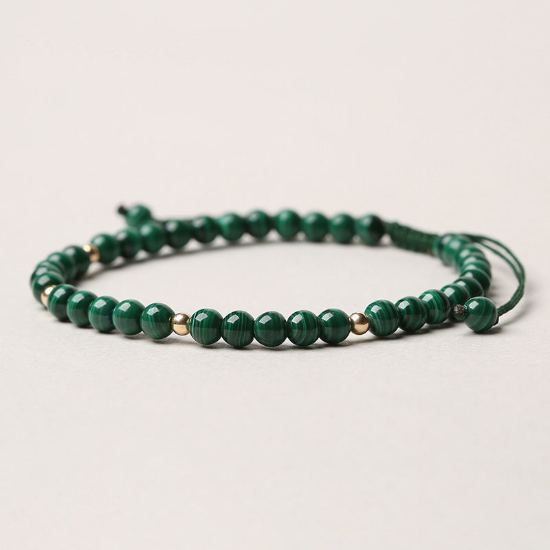 Fortune Jewel Natural Malachite Protection Calmness String Bracelet