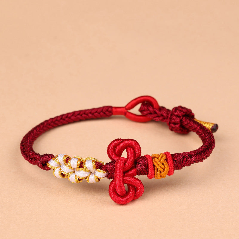Fortune Jewel Handmade Wenchang Knot Luck Strength Braided Rope Bracelet