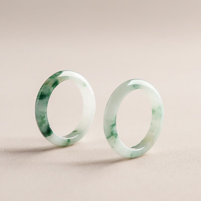 Fortune Jewel Natural Green Jade Luck Abundance Ring
