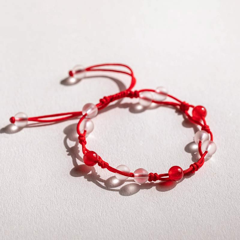 Fortune Jewel Red Agate Moss Agate Cinnabar Calm Bracelet