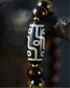 Red Sandalwood Beads Tibetan Nine-Eye Dzi Beads Bracelet