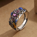 Fortune Jewel Koi Fish Lotus Flower Leaf Design Luck Wealth Ring