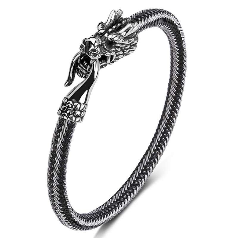Fortune Jewel Dragon Titanium Steel Protection Luck Bracelet Fortune Jewel