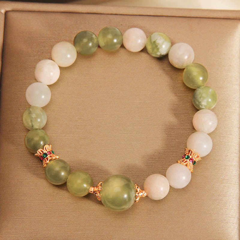 Fortune Jewel Green Grape Color Jade Abundance Bracelet