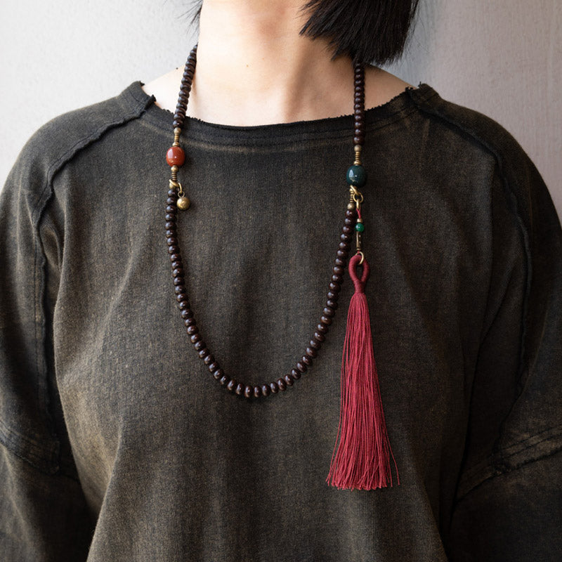 Fortune Jewel 108 Mala Beads Natural Tibet Purple Bodhi Seed Auspiciousness Bracelet