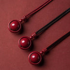 Fortune Jewel Cinnabar Om Mani Padme Hum PiXiu Blessing Lucky Bead Necklace Pendant