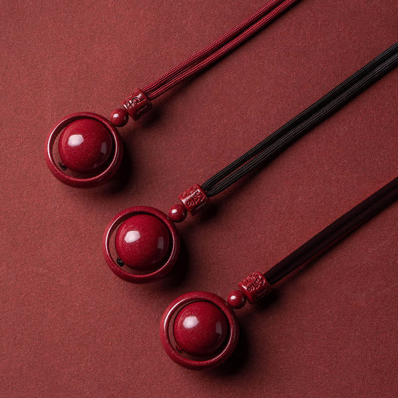 Fortune Jewel Cinnabar Om Mani Padme Hum PiXiu Blessing Lucky Bead Necklace Pendant