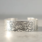 Fortune Jewel Tibetan Lotus White Copper Luck Bracelet