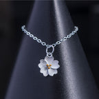 Fortune Jewel 925 Sterling Silver Cherry Blossom Flower Blessing Necklace Pendant