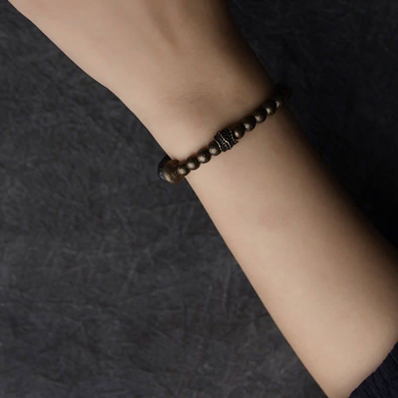 Fortune Jewel Lava Rock Stone Copper Balance Cuff Bracelet Bangle