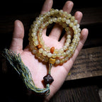 Fortune Jewel 108 Mala Beads Tibet Sheep Horn Amber Luck Bracelet