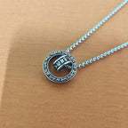 Fortune Jewel Tibetan Om Mani Padme Hum Carved Peace Purity Chain Necklace Pendant