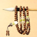 Fortune Jewel Tibetan Rosewood Mala Protection Calm Bracelet