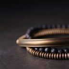 Fortune Jewel Vintage Lava Rock Copper Support Bracelet