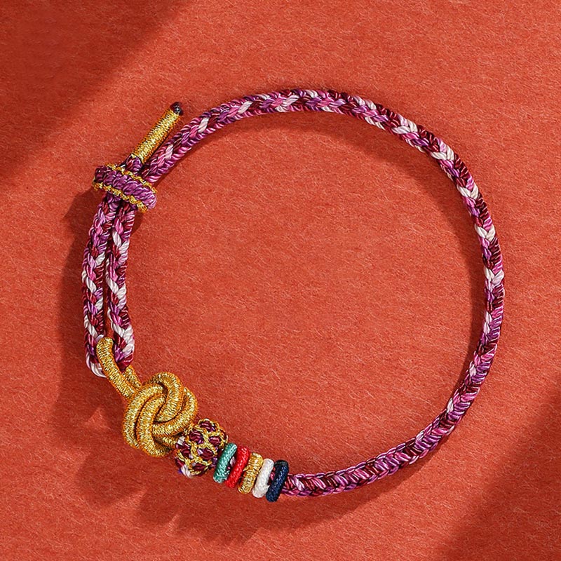 Fortune Jewel Handmade Dunhuang Colorful Rope Protection Braid String Bracelet