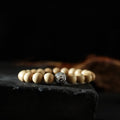 Fortune Jewel Tibet Peach Wood Lotus Cinnabar Bagua Yin Yang Luck Wealth Bracelet