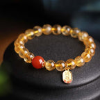 Fortune Jewel Citrine Red Agate Fortune Charm Bracelet