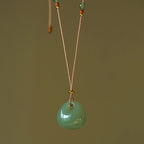 Fortune Jewel Natural Jade Luck Prosperity Necklace Pendant (Random Color)