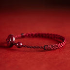 Fortune Jewel Handmade Cinnabar Peace Buckle Safe and Healthy Charm Blessing String Bracelet Anklet