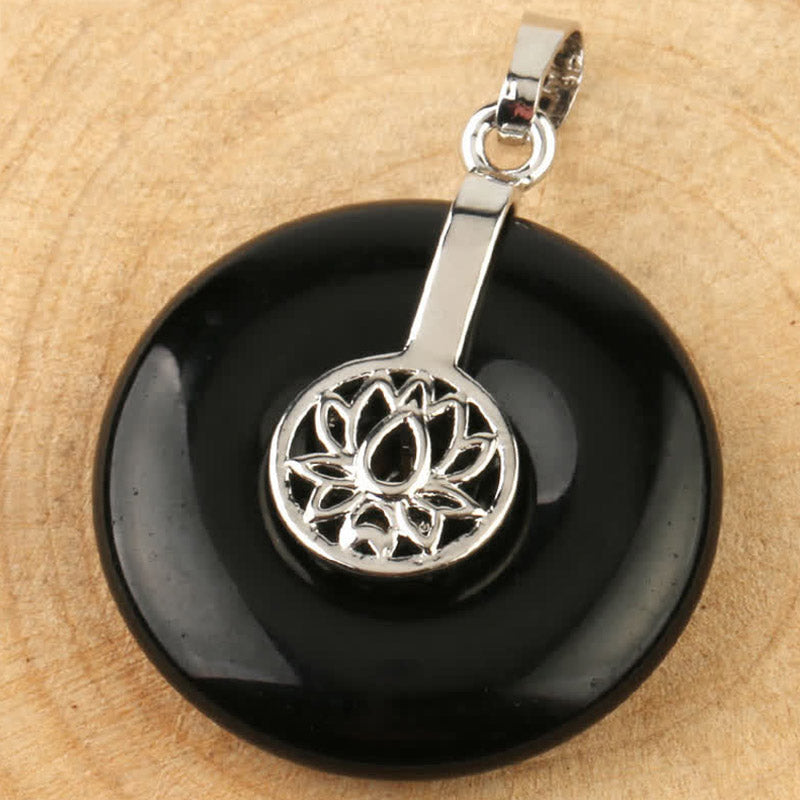 Fortune Jewel Various Crystal Amethyst Pink Crystal Lotus Healing Necklace Pendant