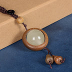 Fortune Jewel Red Sandalwood Ebony Wood Green Sandalwood Luminous Lucky Bead Gourd Peace Key Chain