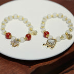Fortune Jewel Windmill Chinese Lock Charm Fu Character Blessing Bracelet