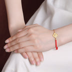 Fortune Jewel 925 Sterling Silver Plated Gold Four Leaf Clover Zircon Luck Bracelet