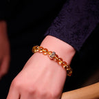Fortune Jewel 925 Sterling Silver Chinese Zodiac Natal Buddha Citrine Protection Bracelet