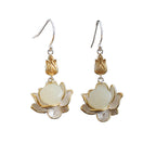 Fortune Jewel White Jade Protection Harmony Drop Earrings