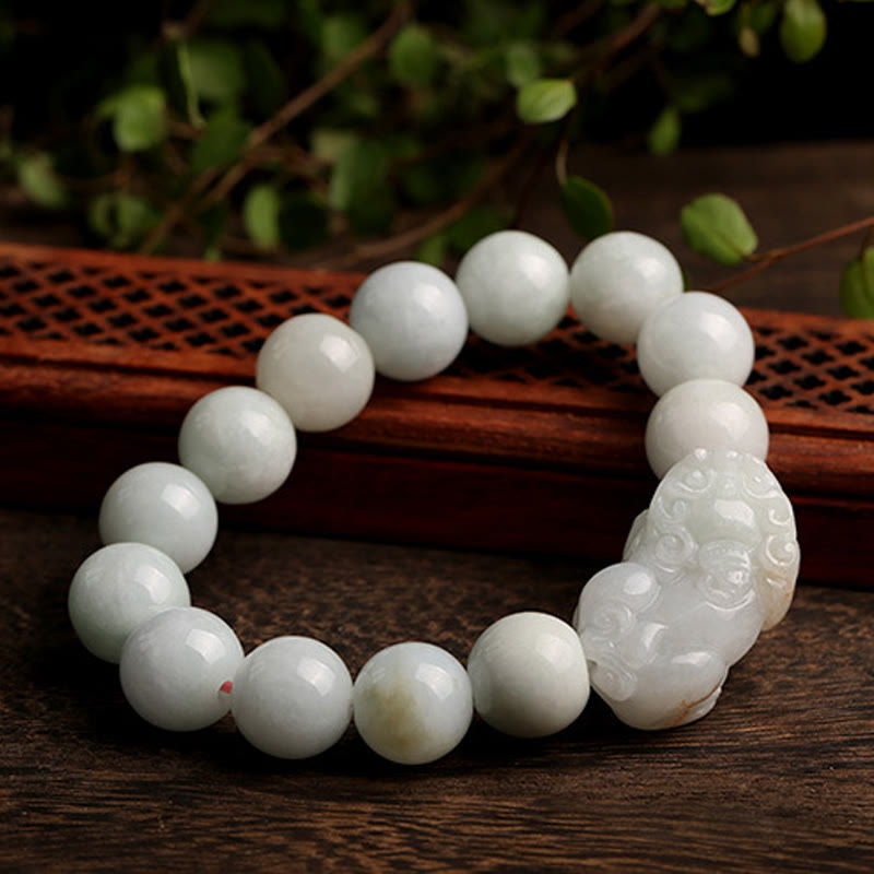Fortune Jewel Fengshui Wealth Prosperity Jade PiXiu Luck Bracelet