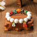 Fortune Jewel Tibetan Incense Ash Porcelain Luminous Fluorescent Liuli Glass Bead Gourd Copper Coin Charm Peace Bracelet