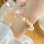 Fortune Jewel Tibetan Incense Ash Liuli Glass Bead Lucky Nine Tailed Fox Lotus Charm Bracelet