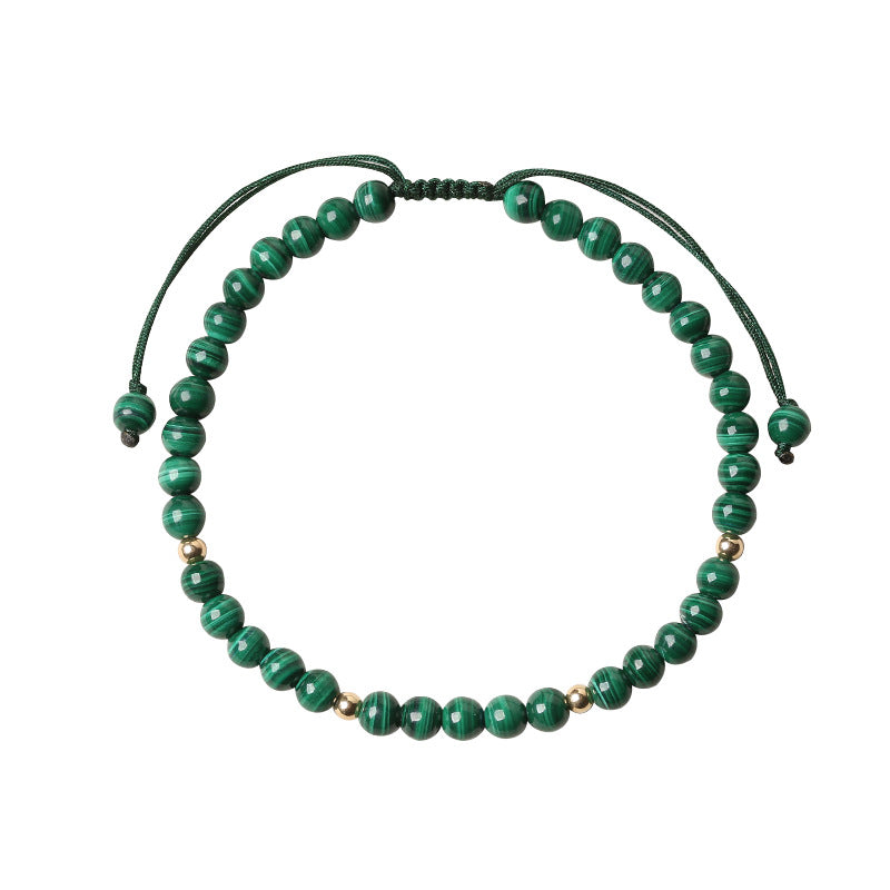 Fortune Jewel Natural Malachite Protection Calmness String Bracelet