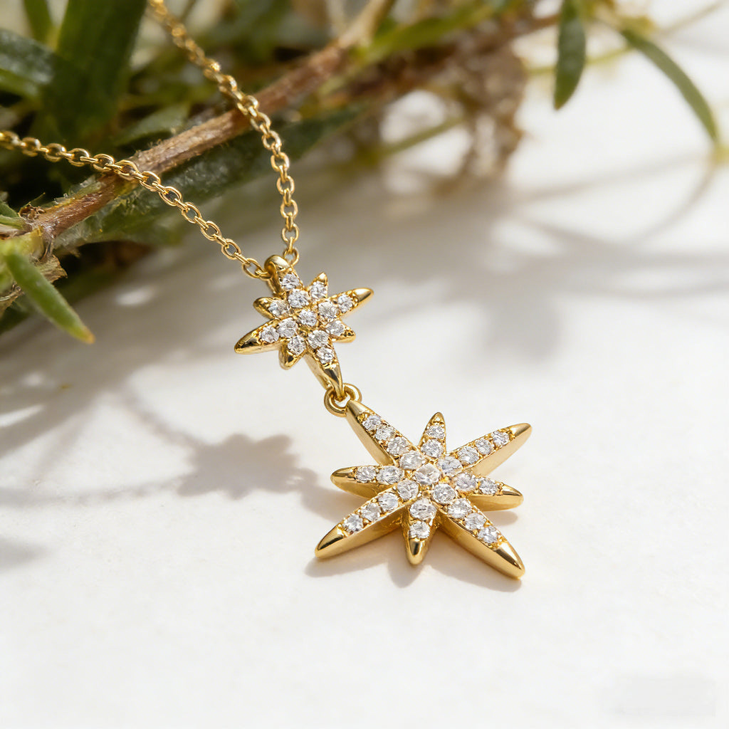925 Sterling Silver CZ Star of David Necklace