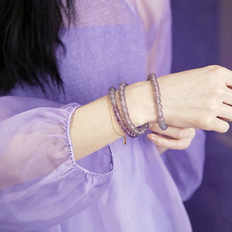 Fortune Jewel Natural Amethyst Crystal Meditation Healing Bracelet