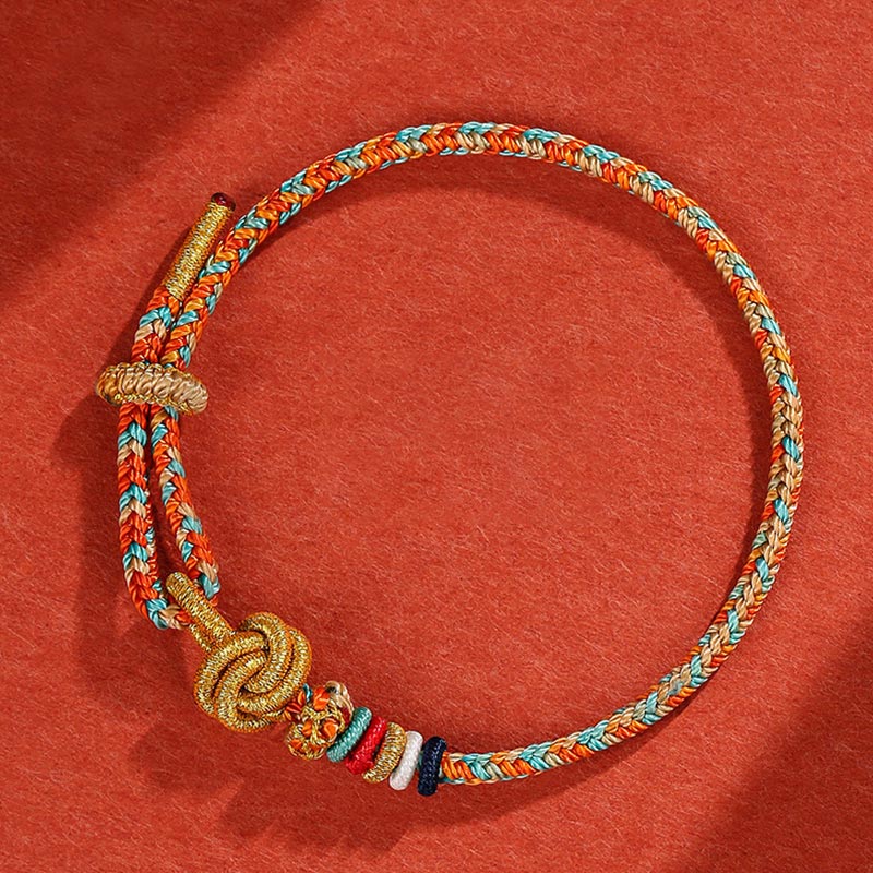 Fortune Jewel Handmade Dunhuang Colorful Rope Protection Braid String Bracelet