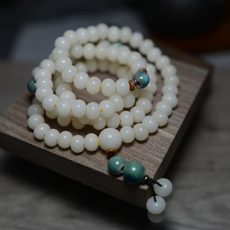 Fortune Jewel 108 Mala Beads Bodhi Seed Keep Away Evil Spirits Calm Bracelet