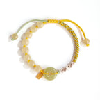 Fortune Jewel 925 Sterling Silver Hetian Jade Peace Buckle Beaded Luck Happiness Charm Bracelet