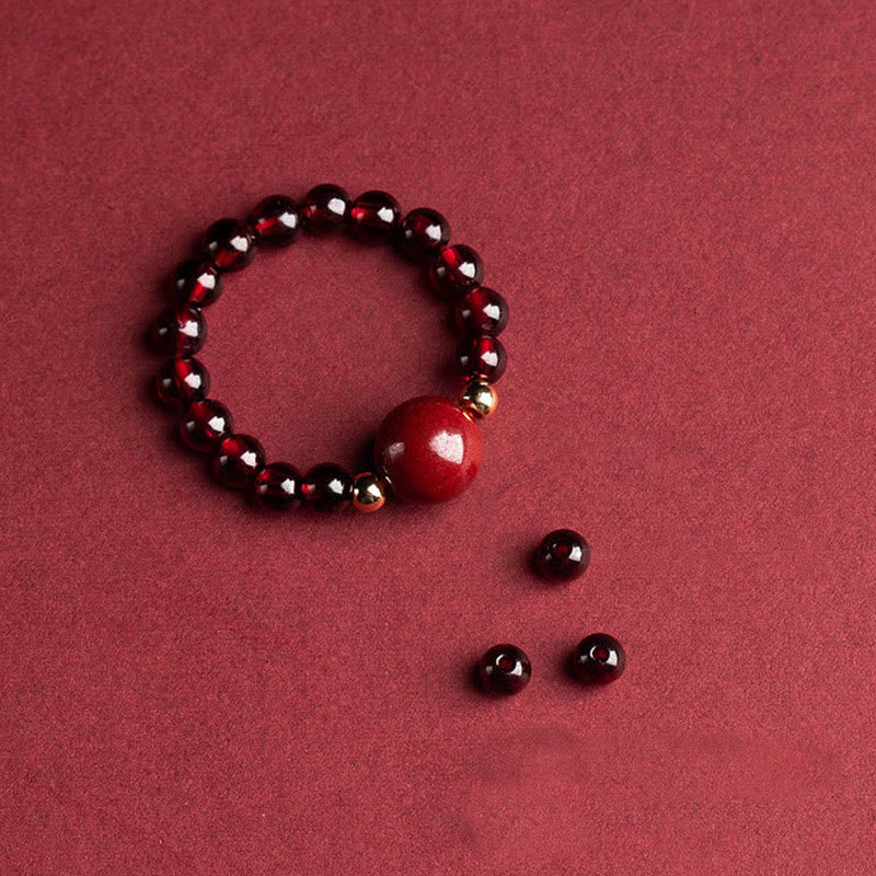 Fortune Jewel Garnet Cinnabar Lucky Bead PiXiu Om Mani Padme Hum Rose Protection Ring