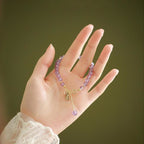 Fortune Jewel Natural Amethyst Crystal Relieves Stress Bracelet