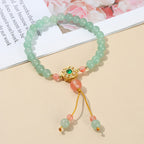 Fortune Jewel Green Aventurine Luck Bead Tassel Bracelet