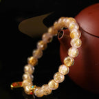 Fortune Jewel Tibetan Incense Ash Liuli Glass Bead Lucky Fortune Fu Character Charm Bracelet